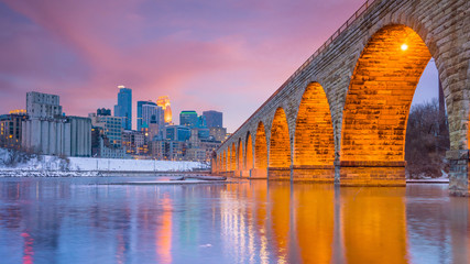 Minneapolis downtown skyline in Minnesota, USA
