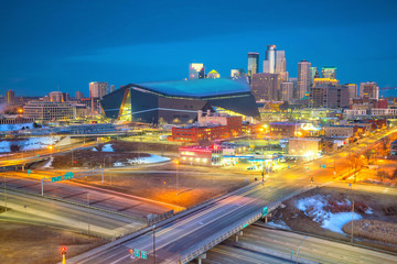 Fototapeta na wymiar Minneapolis downtown skyline in Minnesota, USA