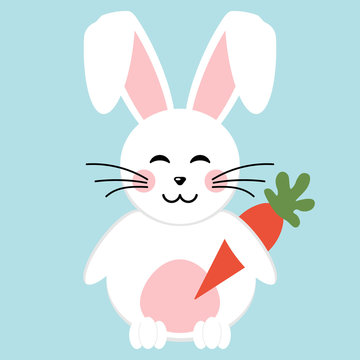 White bunny with carrot
