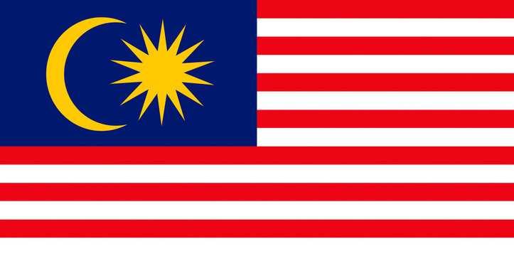National flag of Malaysia country in Southeast Asia