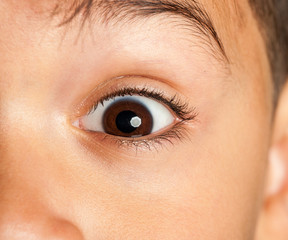 image of a little boy eye open