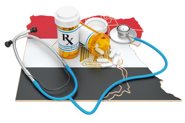Healthcare in Egypt concept, 3D rendering