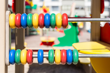 Big colorful abacus at oudoor children playground