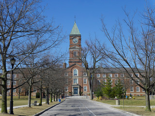 high school with clocktower