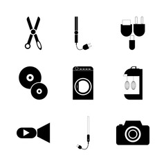 icon Technology with accessories, elecronic, home, rossette and iron
