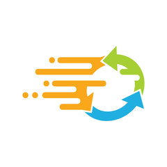 Recycle Speed Logo Icon Design