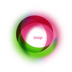 Loop circle business icon, created with glass transparent color shapes