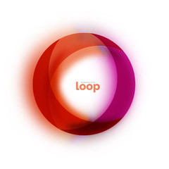 Loop circle business icon, created with glass transparent color shapes