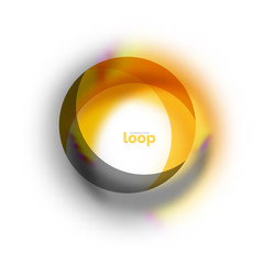 Loop circle business icon, created with glass transparent color shapes