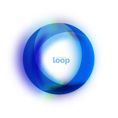 Loop circle business icon, created with glass transparent color shapes