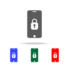Obraz na płótnie Canvas Mobile phone security icon. Elements of cyber security multi colored icons. Premium quality graphic design icon. Simple icon for websites, web design, mobile app, info graphics