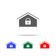 Home lock icon. Elements of cyber security multi colored icons. Premium quality graphic design icon. Simple icon for websites, web design, mobile app, info graphics