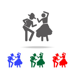 dancing couple icon. Elements of dance multi colored icons. Premium quality graphic design icon. Simple icon for websites, web design, mobile app, info graphics
