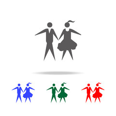 dancing couple icon. Elements of dance multi colored icons. Premium quality graphic design icon. Simple icon for websites, web design, mobile app, info graphics