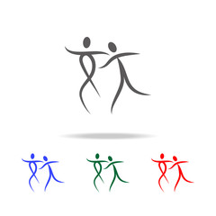 dancing couple icon. Elements of dance multi colored icons. Premium quality graphic design icon. Simple icon for websites, web design, mobile app, info graphics