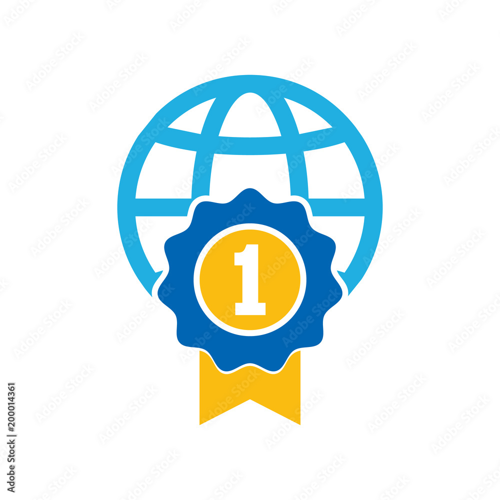 Poster Best World Logo Icon Design