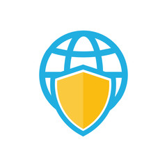 Shield World Logo Icon Design