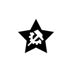 Hammer and gear in a star icon. Element of communism illustration. Premium quality graphic design icon. Signs and symbols collection icon for websites, web design, mobile app