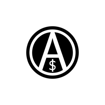 a sign of anarchy and the dollar icon. Element of communism illustration. Premium quality graphic design icon. Signs and symbols collection icon for websites, web design