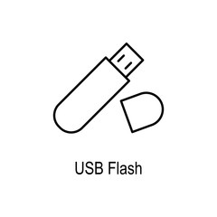 USB flash storage icon. Element of computer part for mobile concept and web apps. Thin line  icon for website design and development, app development. Premium icon