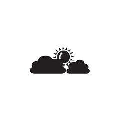 sun and clouds icon. Element of landscape illustration. Premium quality graphic design icon. Signs and symbols collection icon for websites, web design, mobile app