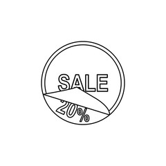 label discounts 20 icon. Element of sale signs for mobile concept and web apps. Thin line icon for website design and development, app development. Premium icon