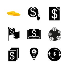 icon Currency with bank, place, stock, banking and commerce