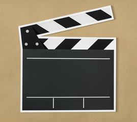 Black and white clapper board icon