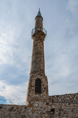 Fototapeta na wymiar Minaret in the fortress of Travnik