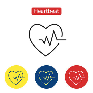 Cardiogram icon. Heart icon with sign heartbeat.