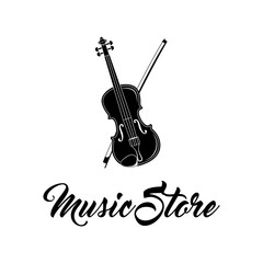 Violin icon. Music store logo. Musical instrument Symbol. Vector.