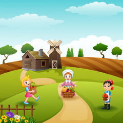 The farmers gathered in farm