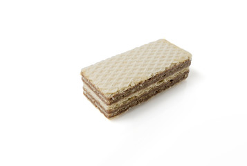 close up of wafers isolated on white background.  File contains a clipping path.