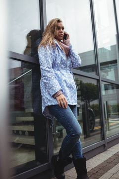 Beautiful woman talking on mobile phone