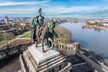 Koblenz City Germany historic monument German Corner where the rivers rhine and mosele flow...