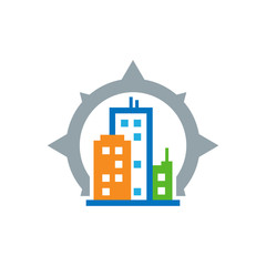City Compass Logo Icon Design