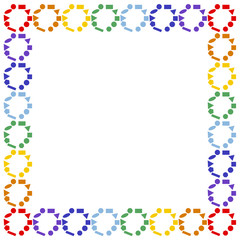 Colorful frame of geometric shapes