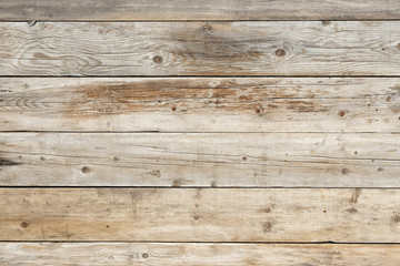 Obraz na płótnie Canvas Old faded dull pine plank flat natural wood wall grain texture background photo horizontal
