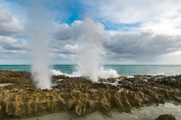 Blowholes on the Caribbean side of Cozumel