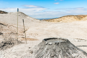 Crater of mud volcano