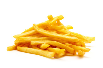 potato fry on white isolated background