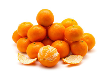 tangerine or mandarin fruit isolated on white background