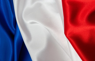 Flag of France on satin texture