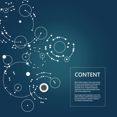 Abstract blue background with overlapping circles and dots © Leonid