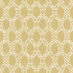 Seamless vector ornament. Modern background. Geometric modern pattern with white wavy lines