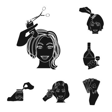 Manipulation by hands black icons in set collection for design. Hand movement vector symbol stock web illustration.
