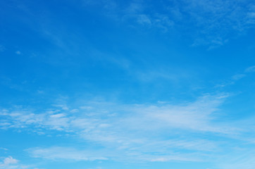 White clouds in blue sky.