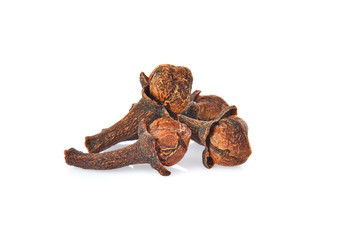 Spice cloves on white background