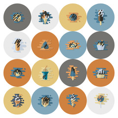 Dessert Icon Set in Modern Flat Design Style