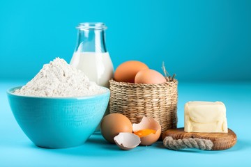 Basic baking ingredients